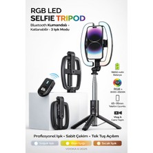 vooka Rgb Dikdörtgen Bluetooth Uzaktan Kumandalı Selfie Çubuğu ve Canlı Yayın Işığı