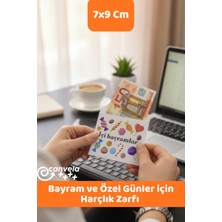 İstisna 10 Adet Çocuklar Için Bayram ve Özel Günler Harçlık Para Zarfı 7x9 cm Baskılı Özel Para Zarfı