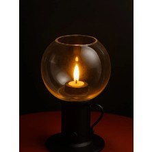 Niyet Pilli Günışığı Ledli Fener - 18 cm - Siyah - Ayarlanabilir - Dekoratif - Hediyelik