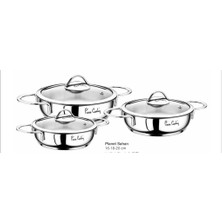 Pierre Cardin 6 Parça Çelik Sahan Takımı Inox Kaplama 14 cm 16 cm 18 cm Ebatlarında