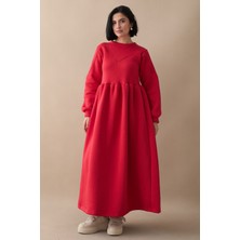 inStyle Elenor Balon Kol Elbise - Kırmızı