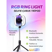Mo Dou LED Işıklı Selfie Çubuğu Tripod Standlı Bluetooth Kumandalı Telefon Video Çekim Işığı