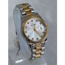 Çelik Kordonlu, Takvimli, Altın Sarılı, 3 Atm Su Geçirmez, 2 Yıl Garantili Kadın Kol Saati