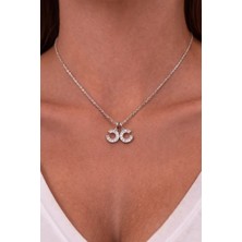 Zirkon Taşlı Gümüş Kolye