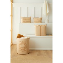Ocean Home Textile 4'lü Jüt Aslan Dolap İçi Çamaşır Çocuk Odası Oyuncak Düzenleyici Katlanır Saklama Sepeti Organizer
