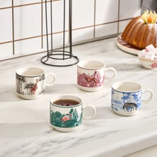 Karaca Jungle 5 Parça Standlı Çay Fincanı Seti 4x160 ml