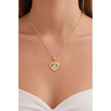 Taşlı Kalp Gözü Kolye