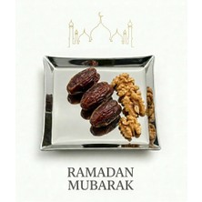 Arsel Teos Çelik Mini 6'lı İftariyelik, Hurma, Sunum, Bardak - Kupa Altı Kahve Tabağı Kare 304 Kalite