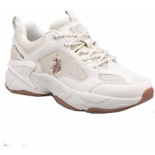 U.S. Polo Assn. Kadın Yüksek Taban Spor Ayakkabı Bej Malzemeden Üretilmiştir