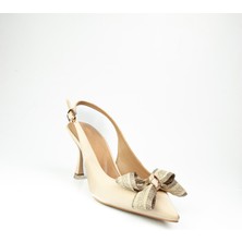 Babalı Miss Park Moda 3031 Kadın Topuklu Ayakkabı Bej