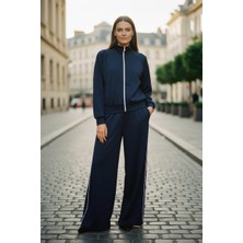 Mandala Tekstil Kadın Modal Kumaş Ceket Bol Paça Pantolon Ikili Takım