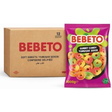 Bebeto Jelibon 12’li Paket Meyve Aromalı 1 kg Şeftali Halka
