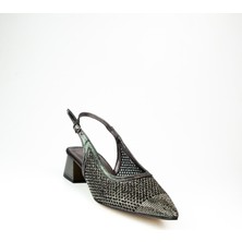 Babalı Miss Park Moda 1103 Alçak Topuklu Ayakkabı Platin