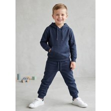 Marka Kapüşonlu Uzun Kollu Cepli Çocuk Eşofman Takımı