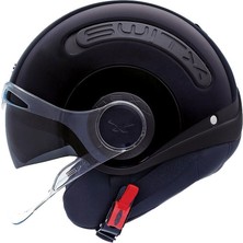 Nexx Sx.10 Güneş Vizörlü Açık Kask (Parlak Siyah)