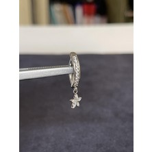 Rupen Kraft G23 Titanyum Piercing %100 Titanyum Yıldız Sallantılı Zirkon Altın Titanyum Klips Göbek Piercingi