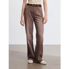 Dilvin 72294 %100 Pamuk Dökümlü Jean-Kahve