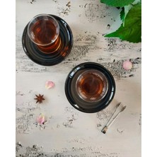 Madam İzmir Madam Izmir Winter 6'lı Çay Tabağı - Modern Spiral Desenli Şık Sunum Tabağı