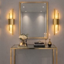 Nazik Aydınlatma Mina Modern Gold Pilli ve Elektrikli Günışığı Ledli 1 Adet Duvar Apliği ,aplik Pilli Aplik