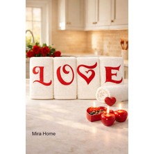 Mira Home Love Nakışlı 4lü Mutfak Havlusu Seti  30X50 cm