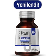 Orzax Ocean ExtraMag Üçlü Kombinasyon Magnezyum 200 mg Takviye Edici Gıda 60 Tablet