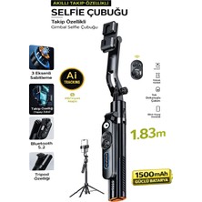 Deanb 1500 Mah 183 cm Ai Takip Özellikli Gimbal Tripod Selfie Çubuğu Bluetooth Kumandalı