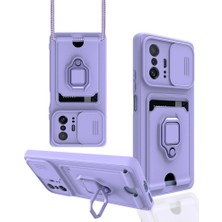 Selfbuysell Xiaomi Mi 11T Pro Kılıf Zuma Kartvizitli Yüzüklü Silikon - Lila