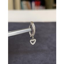 Rupen Kraft G23 Titanyum Piercingi %100 Titanyum Kalp Sallantılı Zirkon Altın Titanyum Klips Göbek Piercingi