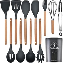 Convoy 12'li Gri Silikon Mutfak Seti Isıya Dayanıklı Silikon Yanmaz, Çizmez, Yapışmaz Kepçe Kaşık Seti