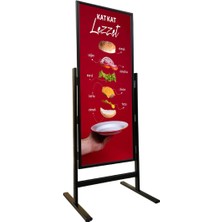 Desmark Siyah Renk 50X140CM Slim Maki Pano Ayaklı Reklam ve Poster Pano Reklam Panosu