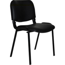 Allians Şık ve Rahat Siyah Deri Misafir Koltuğu, Modern Tasarım, Kolay Temizlik