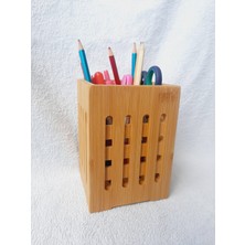 Bir Sürü Eşya Pak Market Bambu Kaşıklık Dekoratif Tezgah Üstü Dik Kaşıklık Bambu Mutfak Düzenleyici Bambu Kalemlik