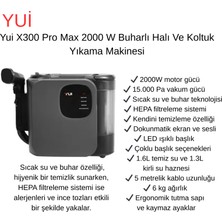 Yui X300 Pro Max 2000 W Buharlı Halı ve Koltuk Yıkama Makinesi + Pilli  Diş Fırçası Hediye