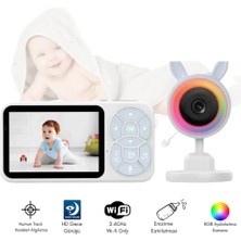 Selfbuysell Bebek Kamerası Kumandalı Monitörlü Konuşma Özellikli Işıklı Gece Görüslü Hatırlatıcılı Kamera