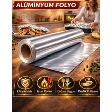 alüminyum folyo gıdaya uygun – 45 cm genişlik 100 cm uzunluk rulo mutfak folyo, gıda saklama & pişirme folyo