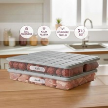 Selka Home 3'lü Set ( 1 Adet 2,25 2 Adet 1 Lt. ) Nora Organizer Buzdolabı Buzluk Düzenleyici Saklama Kabı