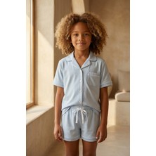 Katia & Bony Kız Çocuk Mediterranean Cepli Şortlu Pijama Takımı Mavi