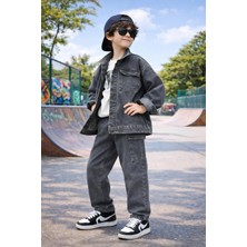 Ugly Duck 9-14 Yaş Arası Kot Ceket Pantolon Takım - Gri