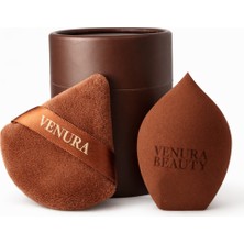 Venura Beauty Profesyonel Makyaj Süngeri & Kadife Puff Seti – Premium Ten Uygulama Seti, Islak & Kuru Kullanım