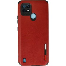 Selfbuysell Realme C21 Kılıf Loop Deri Silikon - Kırmızı