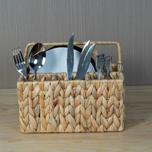 Hasır Su Sümbülü Bölmeli Kaşıklık & Çok Amaçlı Mutfak ve Masa Üstü Düzenleyici Organizer - M Beden