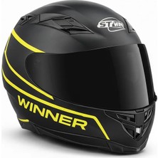St-Wın Winner Tam Kapalı Kask – Renkli Tasarım, Uv Korumalı / Çizilmeye & Buğulanmaya Dayanıklı Vizör, Dahili Güneş Vizörü