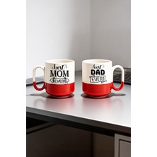 BB Design Best Mom Best Dad 2'li Pro Kupa Bardak Seti