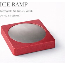 Ehlikeyf, Ice Ramp Bardak Soğutucu Altlık – Termojelli, Paslanmaz Çelik Yüzeyli, Donarak Soğutan-Kırmızı