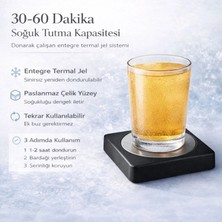 Ehlikeyf, Ice Ramp Bardak Soğutucu Altlık – Termojelli, Paslanmaz Çelik Yüzeyli, Donarak Soğutan-Siyah
