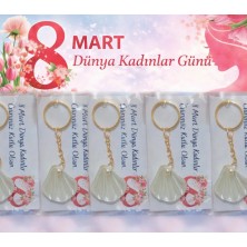 Umut Hediyecilik 8 Mart Dünya Kadınlar Günü Hediyesi Istiridyeli Anahtarlık 10 Adet