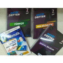 Eser Yanıt Yayınları 7. Sınıf Fen Bilimleri+Sosyal+Türkçe  Aktif Defter Çanta Matematik Defter  4lü Set