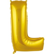 Bal10 Dünyası Büyük Boy Gold Renk 100 cm L Harfi Folyo Balon