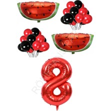 Rönesans Parti Kırmızı Karpuz Temalı Doğum Günü Parti Seti Yaş-8