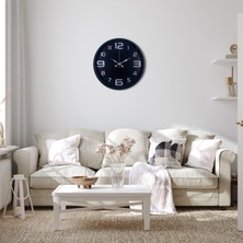 Akıllı Durak Siyah Modern 36 cm Duvar Saati